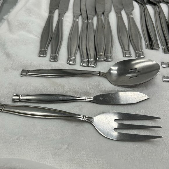 Oneida AMBIANCE 18/10 Stainless Silverware Flatware 30 PIECE LOT, MCM Silverware - Picture 5 of 7